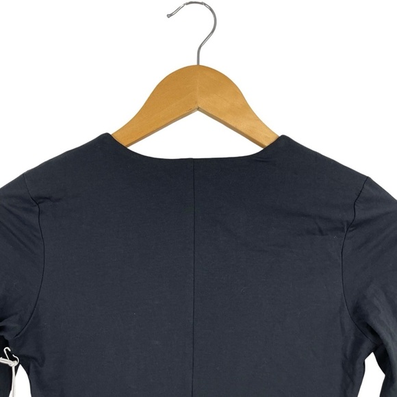 New Everlane The Short-Sleeve Crew Neck Bodysuit Black Thong Size Small - Picture 8 of 14